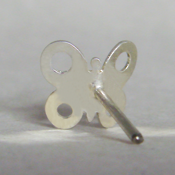 (e1124)Silver earrings motif butterflies.